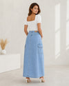Anabia Sky Cargo Maxi Skirt