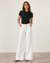 Anabia Pearl White Wide-Leg Jeans