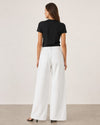 Anabia Pearl White Wide-Leg Jeans